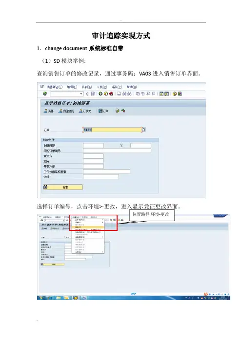 SAP电子记录审计追踪