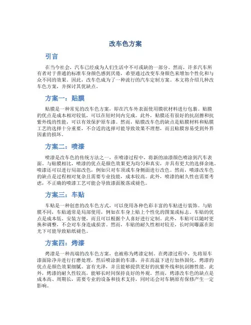 改车色方案