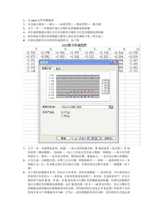 EXCEL中散点图制作步骤
