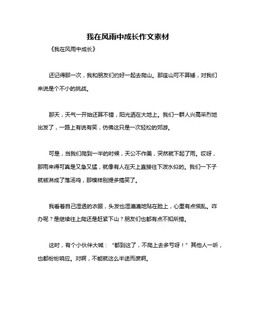 我在风雨中成长作文素材