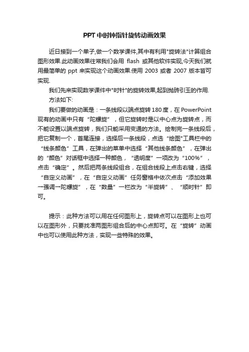 PPT中时钟指针旋转动画效果
