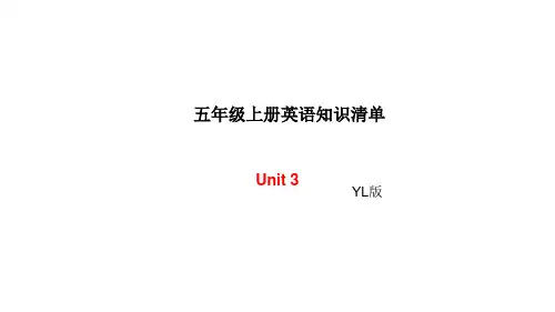 五年级上册英语单元知识清单-Unit3∣译林版(三起) (共7张PPT)