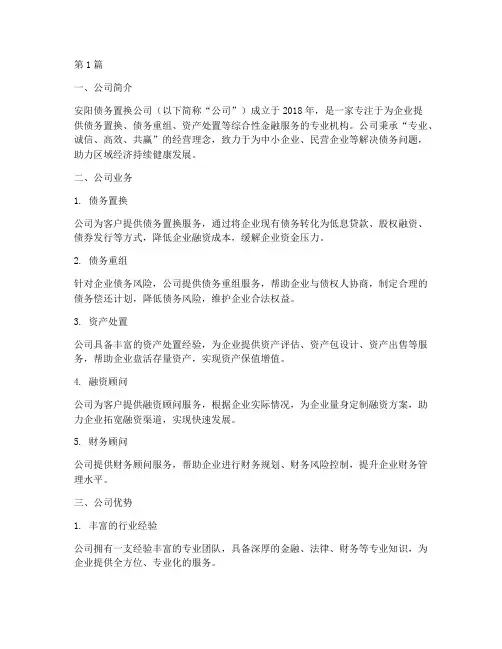 安阳债务置换公司(3篇)