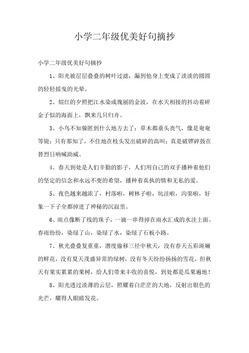 二年级优美句子大全
