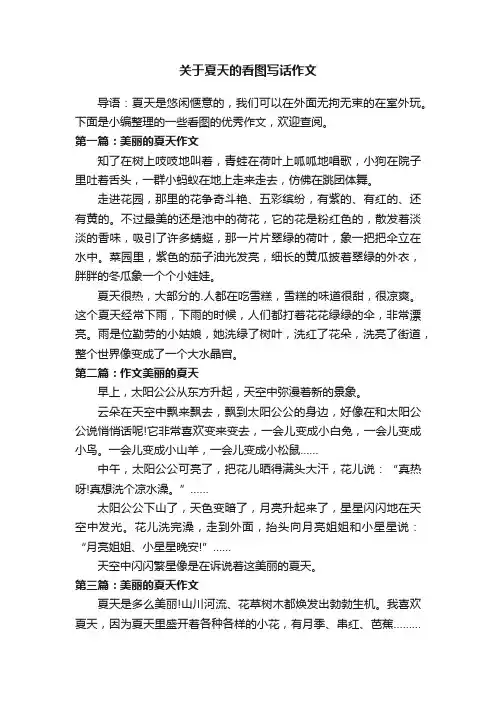 关于夏天的看图写话作文