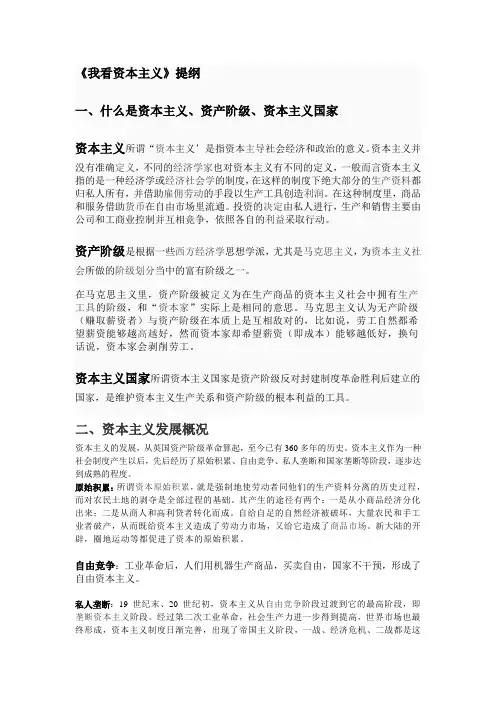 对资本主义的认识