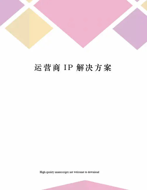 运营商IP解决方案