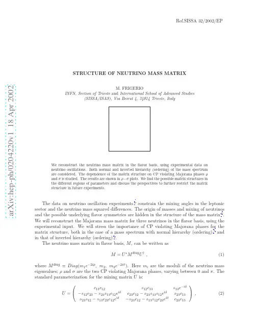 Structure of neutrino mass matrix