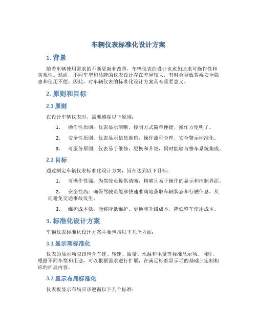 车辆仪表标准化设计方案