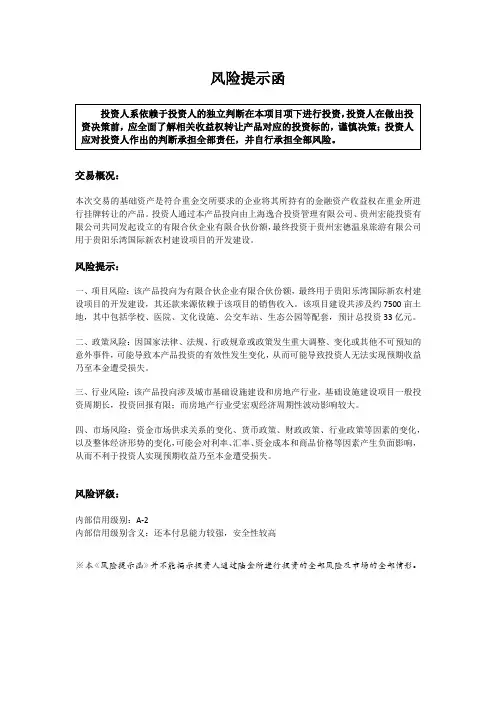 风险提示函