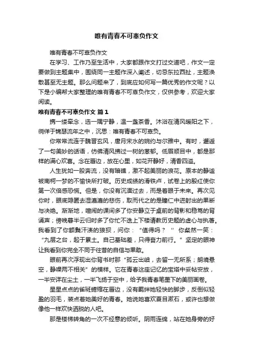唯有青春不可辜负作文