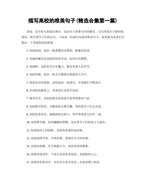描写高校的唯美句子(精选合集两篇)