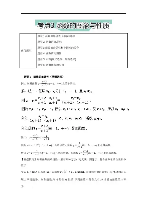 2018年高考数学热门考点与解题技巧:考点3 函数的图象