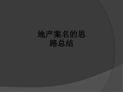 地产案名的思路总结ppt课件