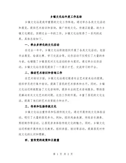 乡镇文化站年度工作总结
