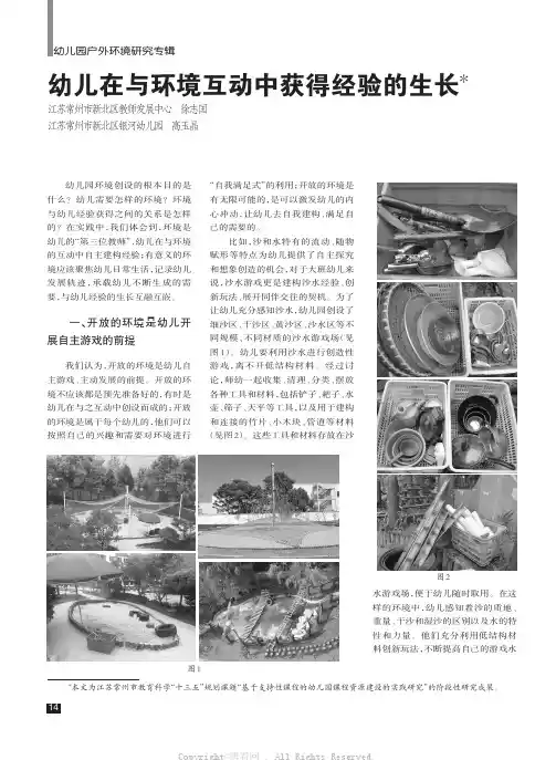 幼儿在与环境互动中获得经验的生长