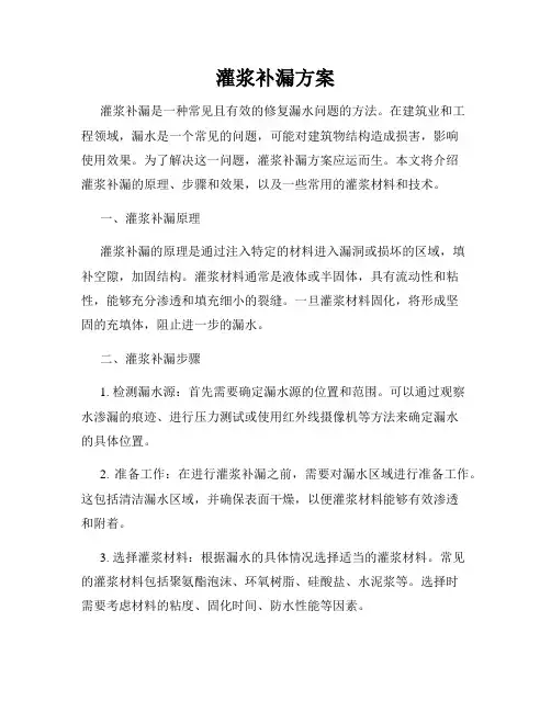 灌浆补漏方案