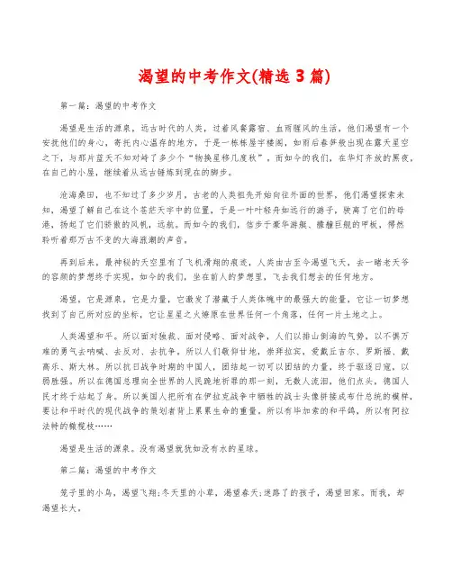 渴望的中考作文(精选3篇)