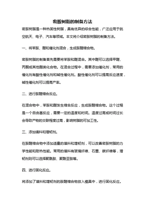密胺树脂的制备方法