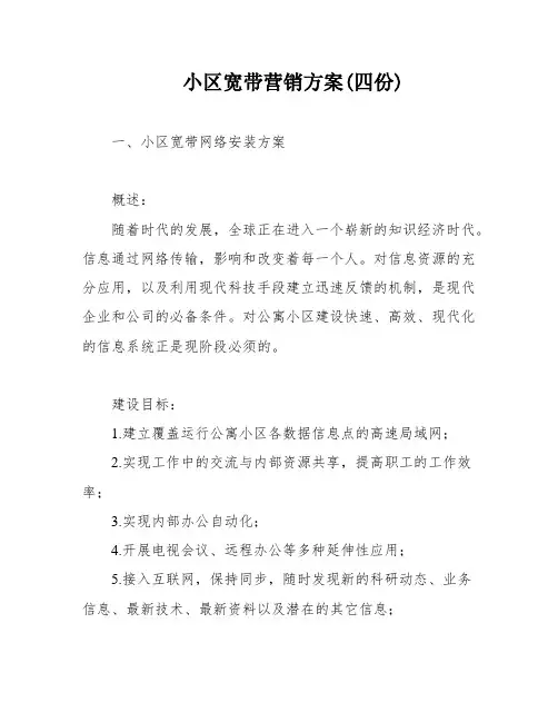小区宽带营销方案(四份)