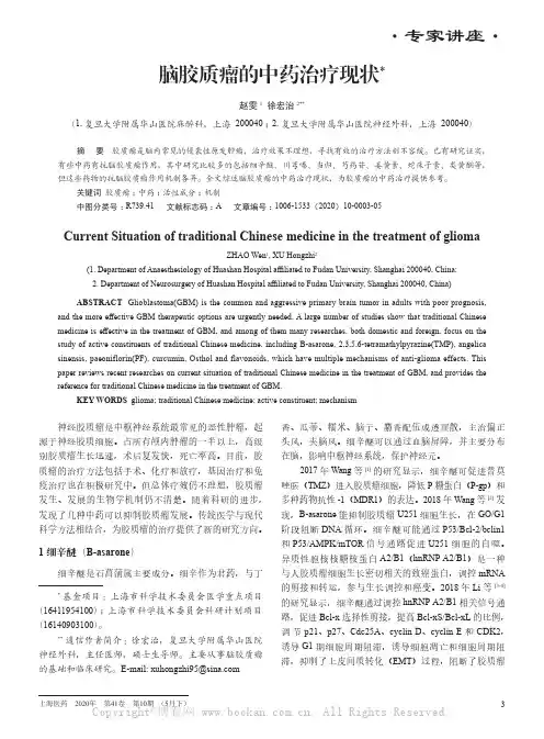 脑胶质瘤的中药治疗现状