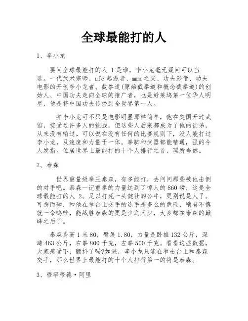 全球最能打的人