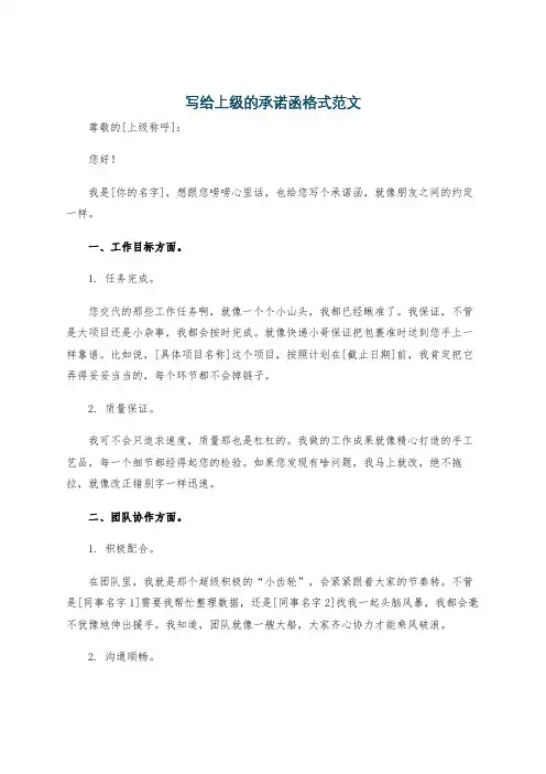 写给上级的承诺函格式范文