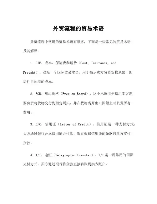 外贸流程的贸易术语