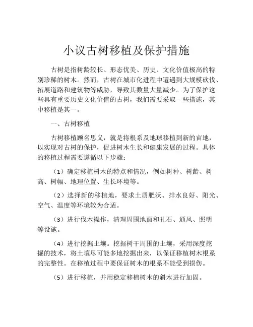 小议古树移植及保护措施
