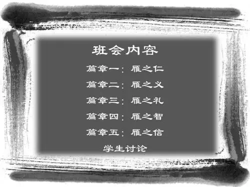 仁义礼智信主题班会-PPT课件