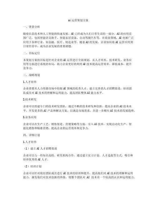 ai运营策划方案