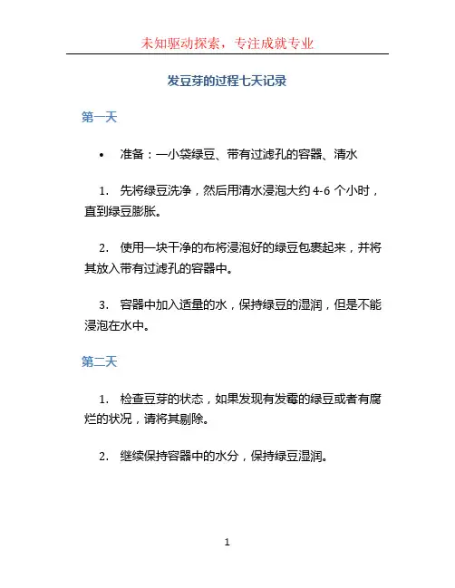 发豆芽的过程七天记录