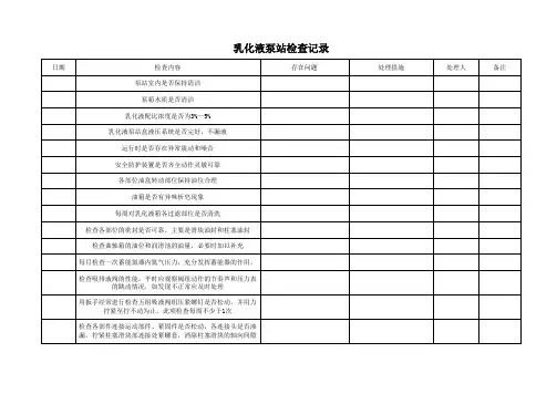 乳化液泵检查记录