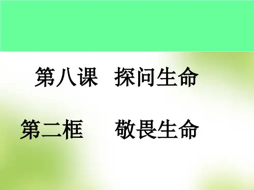 人教版道德与法治七年级上册 8.2 敬畏生命 课件(共27张PPT)