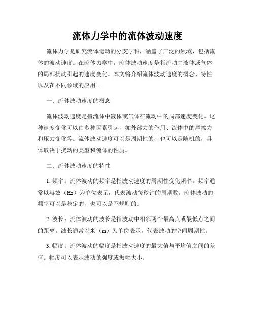流体力学中的流体波动速度