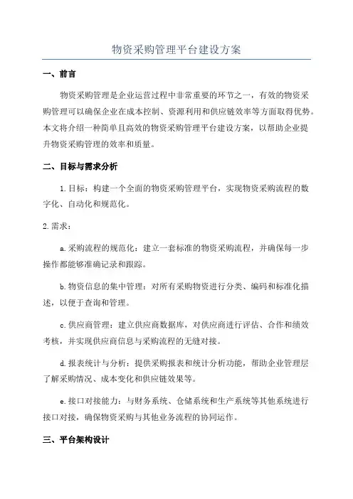 物资采购管理平台建设方案