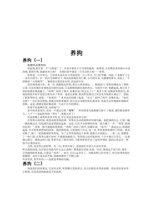 养狗作文共九篇