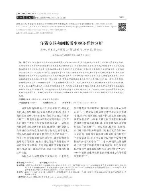 仔猪空肠和回肠微生物多样性分析