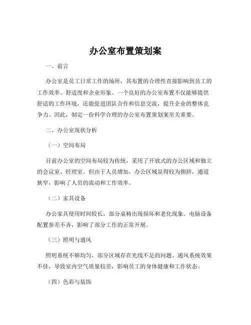 办公室布置策划案