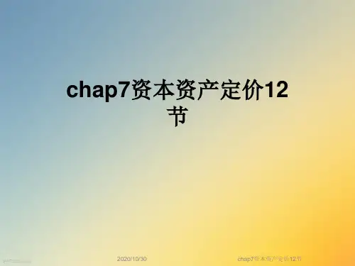 chap7资本资产定价12节