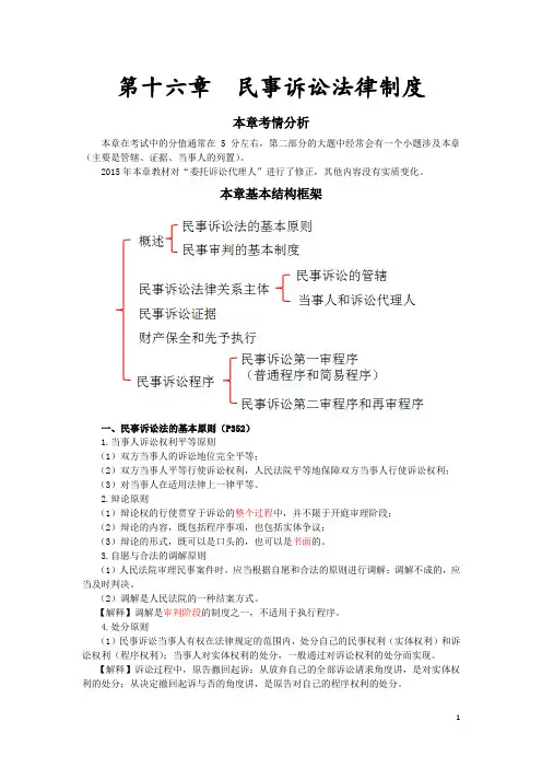 注册税务师第十六章民事诉讼法律制度