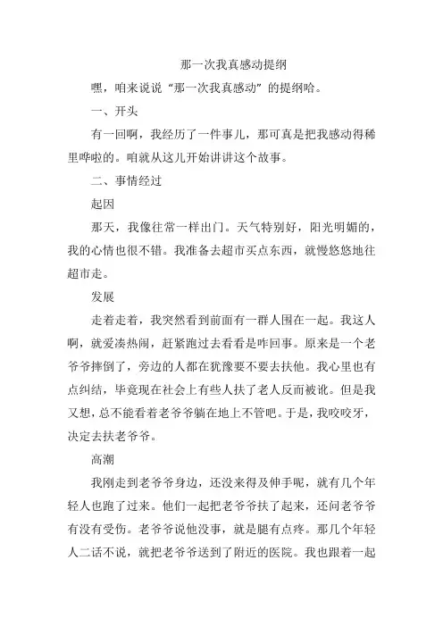 那一次我真感动提纲