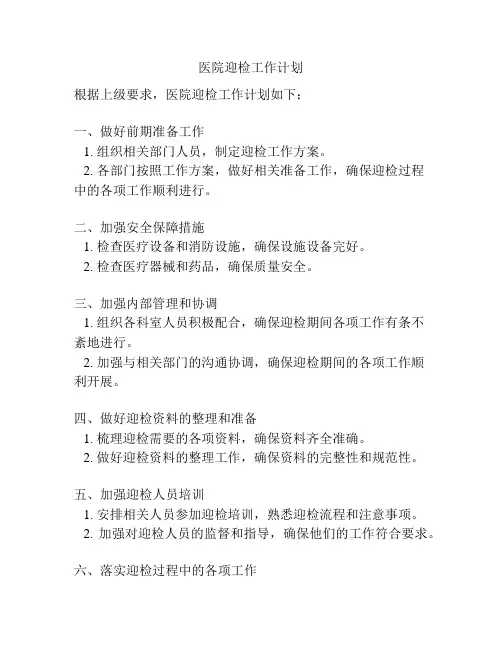 医院迎检工作计划