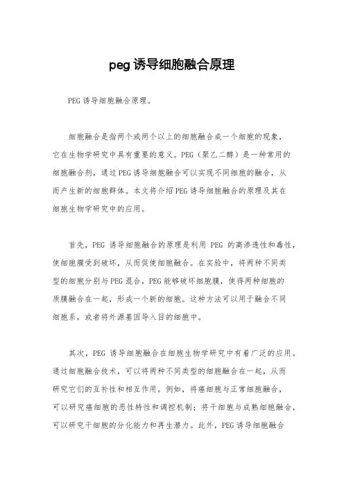 peg诱导细胞融合原理