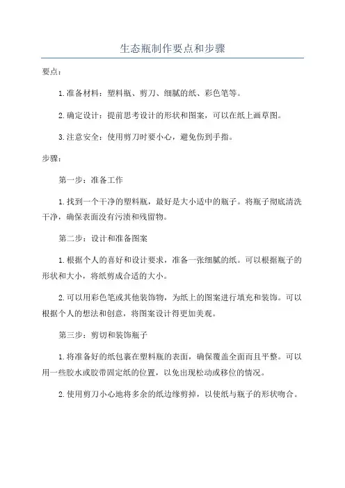 生态瓶制作要点和步骤