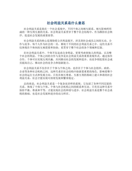 社会利益关系是什么意思