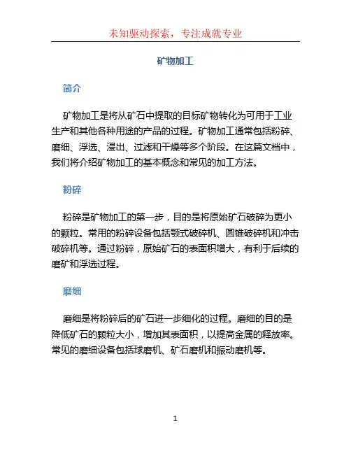 矿物加工文档