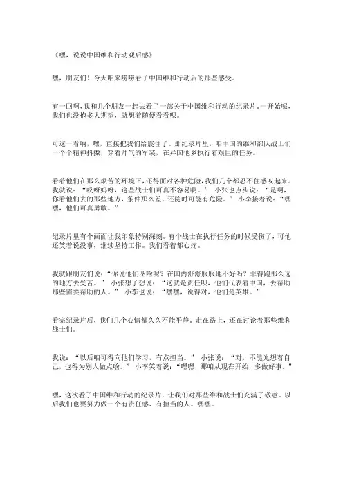 中国维和行动观后感