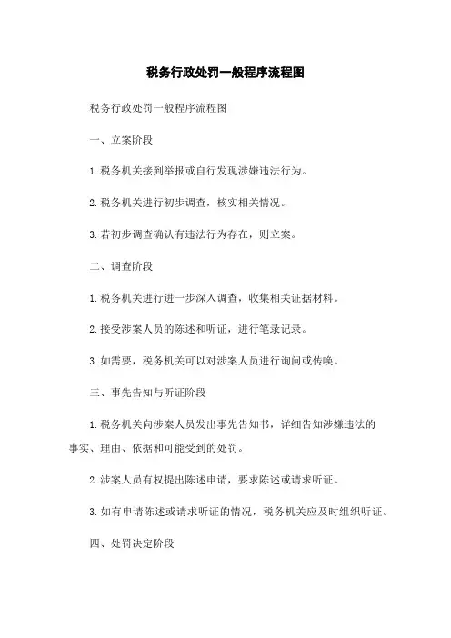 税务行政处罚一般程序流程图