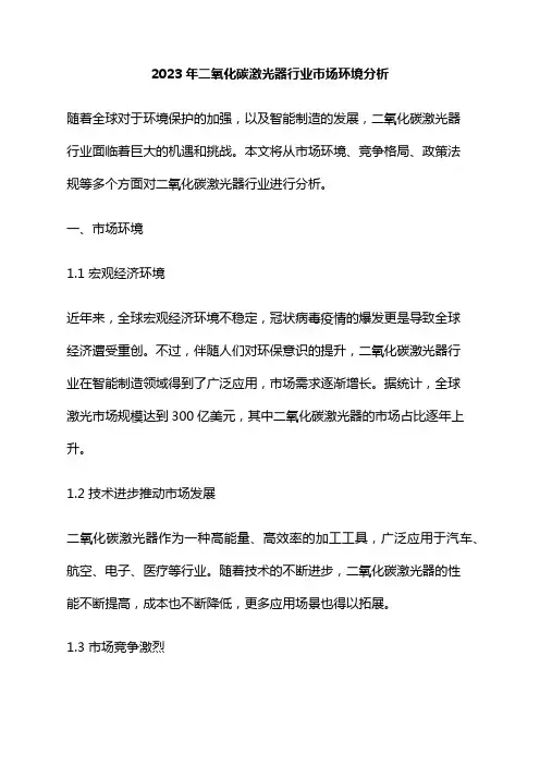 2023年二氧化碳激光器行业市场环境分析